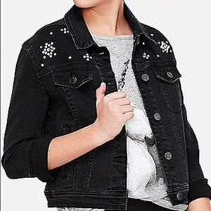 NWT 6/7 Justice Black Jean Jacket